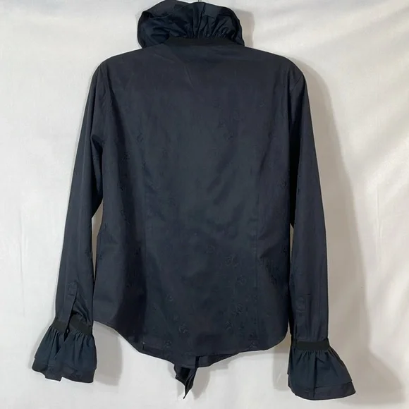 ETRO Milano Luxury Boutique Blouse Size 48 US 12 Dramatic Ruffle Collar Cuffs - Picture 4 of 16